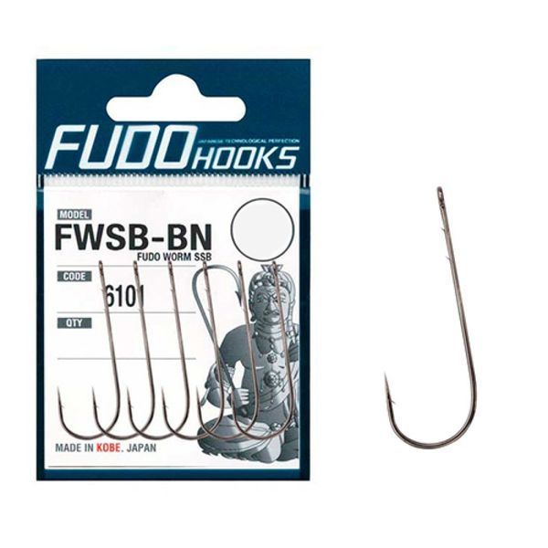 Крючки Fudo Worm SSB Black 1/0 (6 шт.) (FHBN61011/0) FHBN61011/0 фото