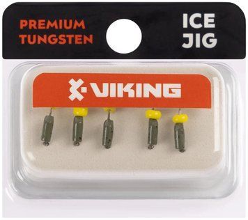 Мормышка вольфрамовая Viking Fishing Rigabik+bead 0.35g 2mm Olive+Y (5шт) 1919.04.07 фото