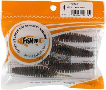 Силикон FishUP Tanta 3" #019 - Motor Oil/Red (6 шт/уп) 1864.13.91 фото