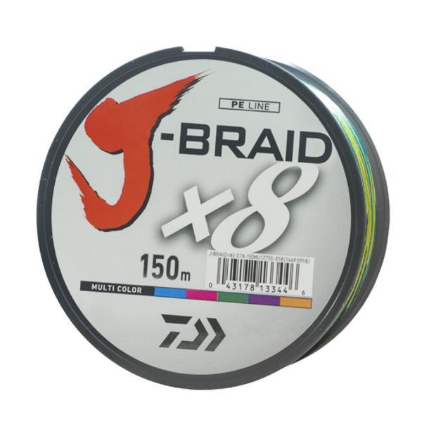 Шнур Daiwa J-Braid X8 150m Multi Color 12.0kg 0.18mm #1.5 (12755-018) 12755-018 фото