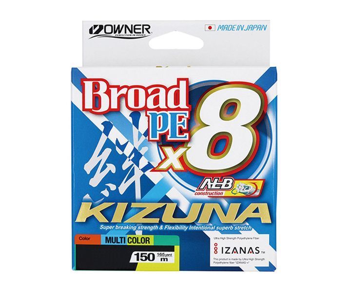 Шнур Owner Kizuna Broad PEx8 150м 0.10мм 4.1кг Multi Color 56119-010 фото