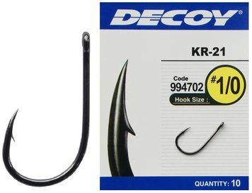 Крючок Decoy KR-21 Black Nickeled #1 (10 шт/уп) 1562.02.96 фото