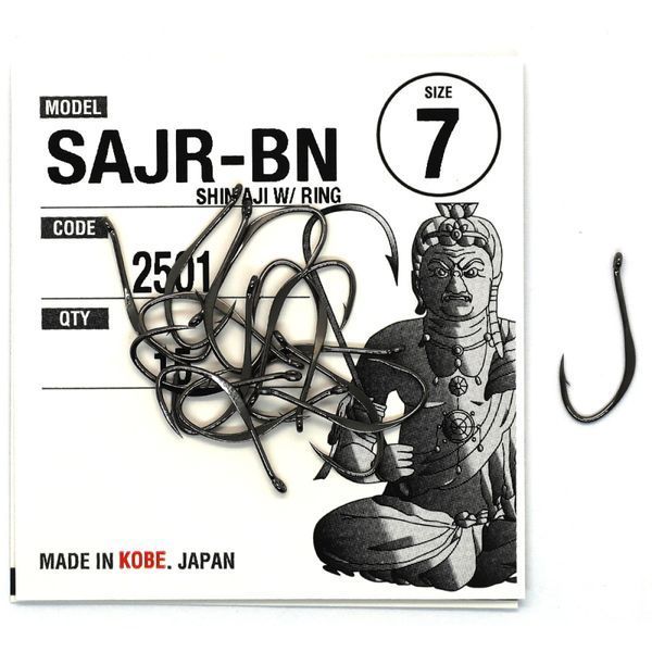Гачки Fudo Shin Aji W/Ring Black 7 (15 шт.) (FHBN25017) FHBN25017 фото
