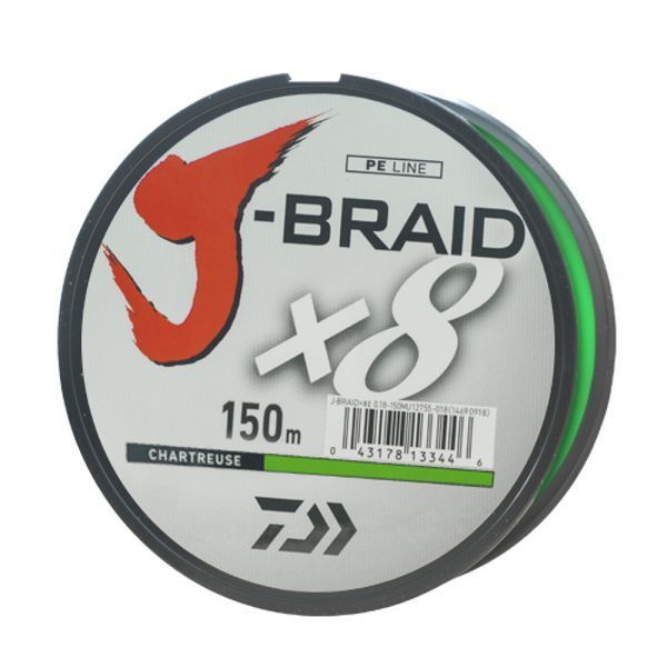 Шнур Daiwa J-Braid X8 150m Chartreuse 17.0kg 0.22mm #2.5 (12750-022) 12750-022 фото
