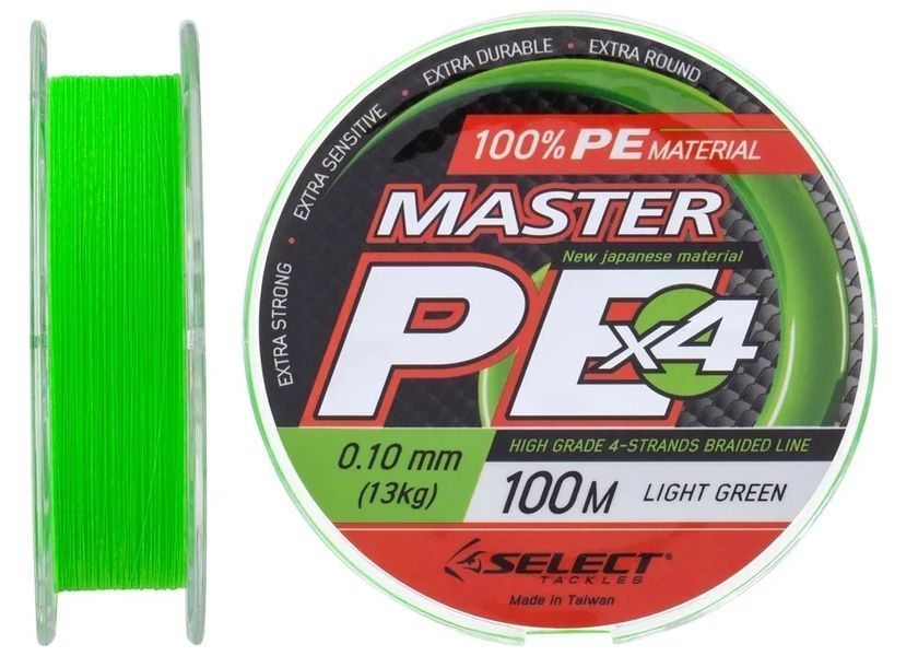 Шнур Select Master PE 100m (салат.) 0.10mm 13kg 1870.17.02 фото