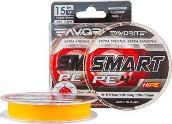 Шнур Favorite Smart PE 4x 150м (оранж.) #3.0/0.296мм 15.5кг 1693.10.22 фото