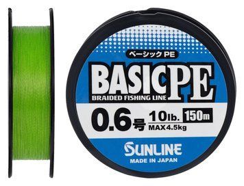 Шнур Sunline Basic PE 150m (Light Green) #0.6/0.132mm 10lb/4.5kg 1658.11.56 фото