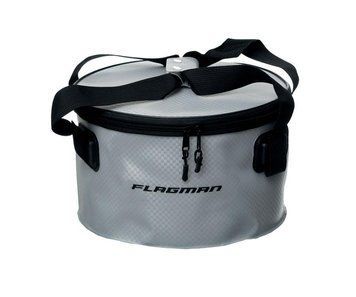 Відро для прикорму з кришкою Flagman EVA Gray Woven Bucket 30x18 см FGEVA005 фото