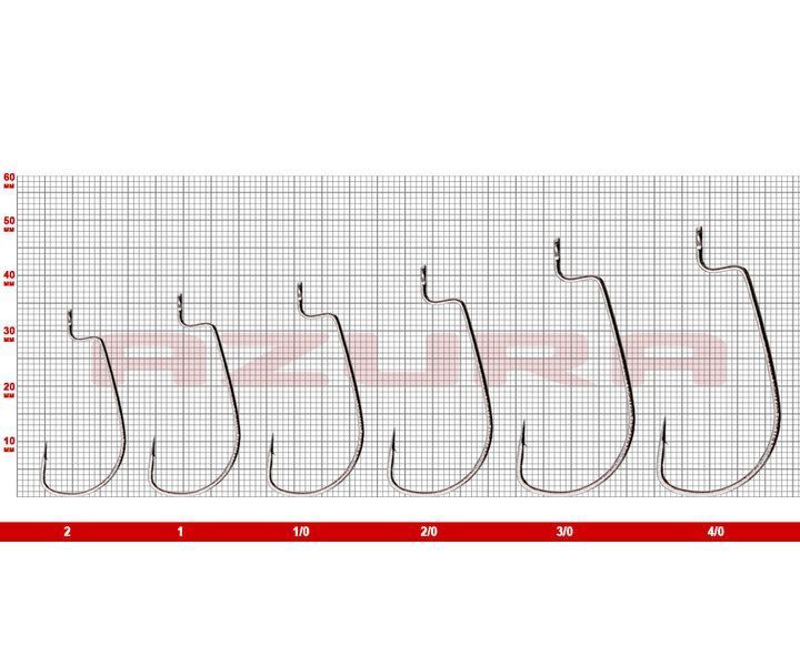 Гачки Azura Long Offset Worm Hook №4/0 ALOWH-40 фото