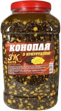 Зерновая смесь 3KBaits Конопля с Кукурузой (70/30%) банка 5л 1861.04.59 фото