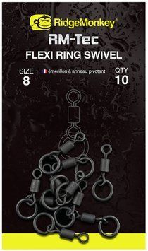 Вертлюжок RidgeMonkey RM-Tec Flexi Ring Swivel #8 (10 шт/уп) 9168.02.43 фото