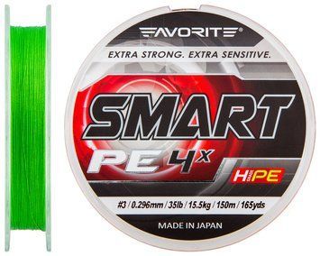 Шнур Favorite Smart PE 4x 150м (салат.) #3.0/0.296мм 15.5кг 1693.10.30 фото