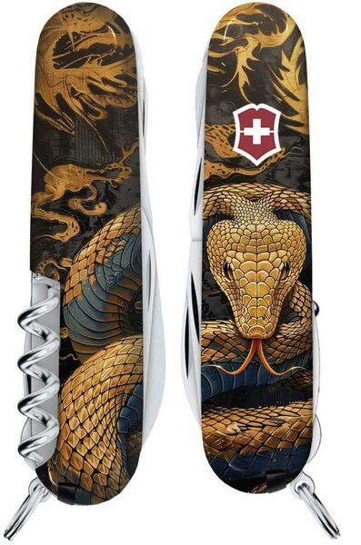 Ніж Victorinox Swiss Army Huntsman Zodiac. Деревянная змея 61.92.86 фото
