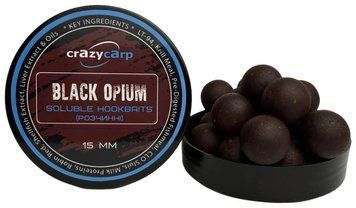 Бойлы Crazy Carp Soluble Hookbaits 15мм Black Opium 125г 1350.00.93 фото