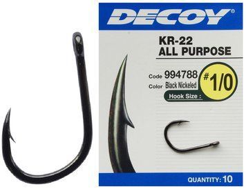 Крючок Decoy KR-22 Black Nickeled #3 (12 шт/уп) 1562.03.01 фото