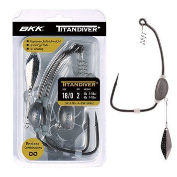 Офсетний гачок відвантажений BKK Тitan Diver+ #8/0 (A-EW-9652) A-EW-9652 фото