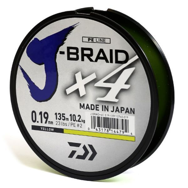 Шнур Daiwa J-Braid X4E 135m Yellow 12.4kg 0.21mm #2.5 (12740-021) 12740-021 фото