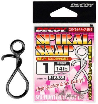 Застежка Decoy SN-5 Spiral Snap #2 18lb (6 шт/уп) 1562.02.27 фото