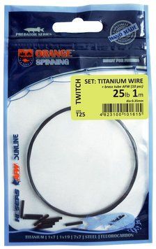 Поводковый материал Ukrspin Orange Spinning титан набор 4кг(9lb)/0.3мм 1м и 10 трубочек 1590.01.26 фото