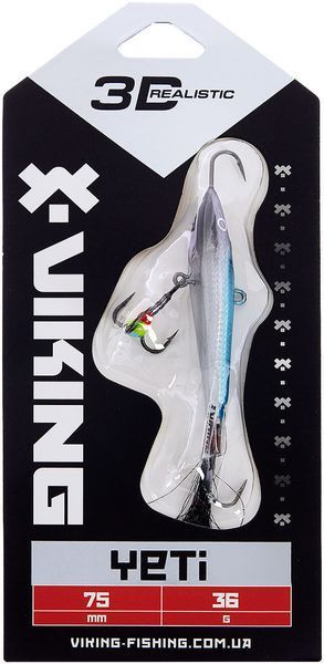 Балансир Viking Fishing Yeti Ice Jig 75mm 36.0g #3 Light Blue Glam 1919.02.41 фото