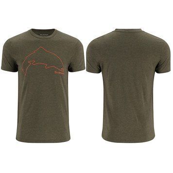 Футболка Simms Trout Outline T-Shirt Loden Heather XL (13519-1274-50) 13519-1274-50 фото