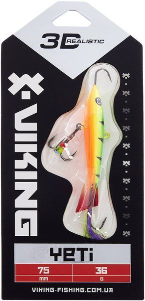 Балансир Viking Fishing Yeti Ice Jig 75mm 36.0g #4 Fire Perch 1919.02.42 фото