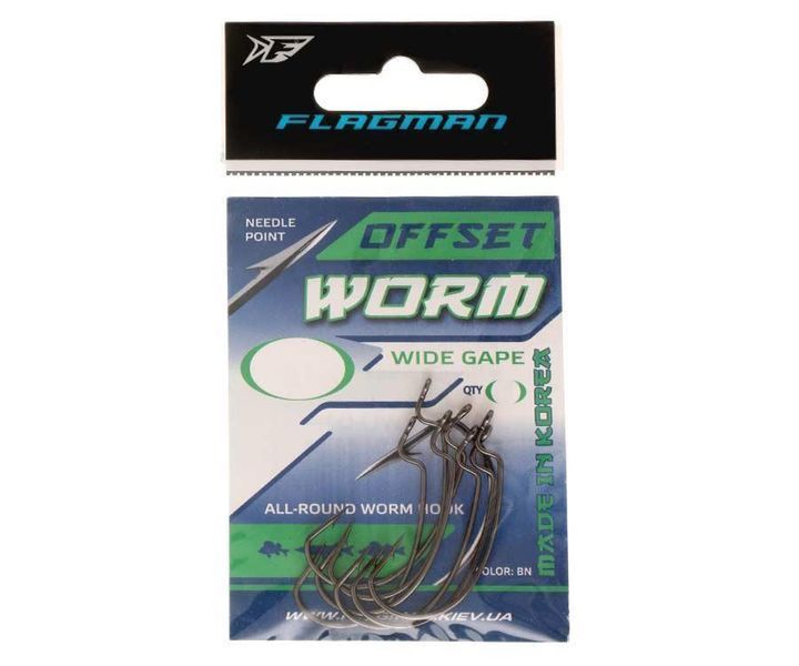 Крючок Flagman Worm Offset №1/0 FWO-1_0 фото