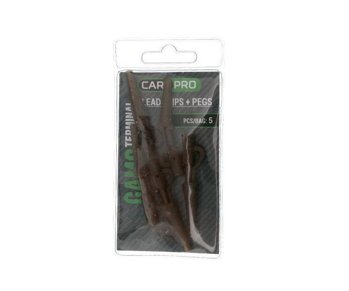 Безпечна кліпса з фіксатором Carp Pro Lead Clips + Pegs Camo CP6511C фото