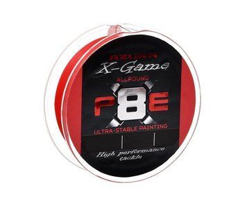 Шнур Azura X-Game PE X8 200м Fiery Red #0.8 0.148мм X8-2-08 фото
