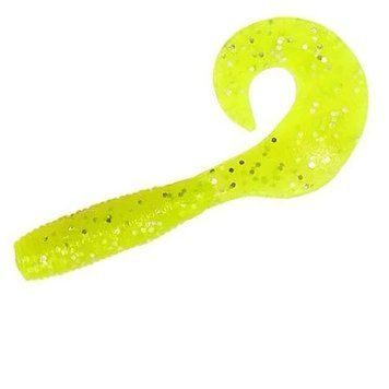 Силикон Gary Yamamoto Single Tail Grub 4" 20pc #Chartreuse With Large Silver (40-20-181) 40-20-181 фото