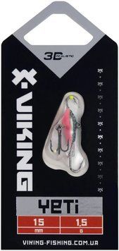 Балансир Viking Fishing Yeti Ice Jig 15mm 1.5g #22 Kingfisher Pink 1919.04.45 фото