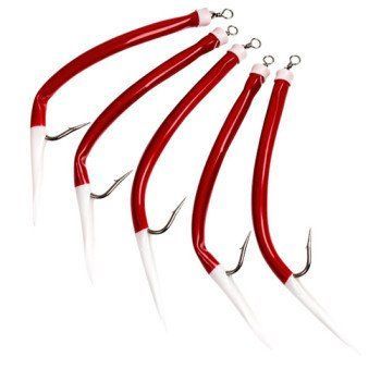Морской монтаж Fladen Rubber Mac 5pcs size 12/0 Red/White (820-120) 820-120 фото