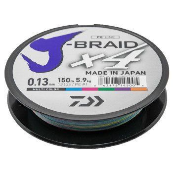 Шнур Daiwa J-Braid X4E 150m Multi Color 5.9kg 0.13mm #1.0 (12745-013) 12745-013 фото