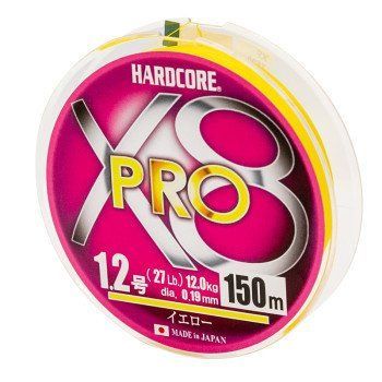 Шнур Duel Hardcore X8 PRO 150m 0.19mm 12.0kg #1.2 (H3881-Y) H3881-Y фото
