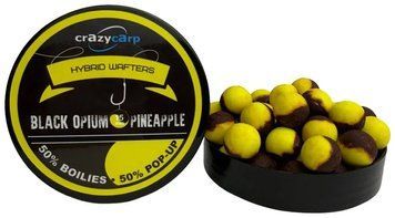 Бойлы Crazy Carp Hybrid Wafters 15mm Black Opium & Pineapple (55шт/уп) 1350.00.66 фото