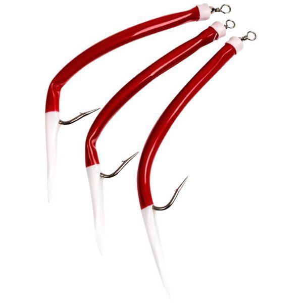 Морской монтаж Fladen Rubber Mac 5pcs size 12/0 Red/White (820-120) 820-120 фото
