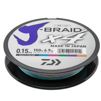 Шнур Daiwa J-Braid X4E 150m Multi Color 6.9kg 0.15mm #1.2 (12745-015) 12745-015 фото