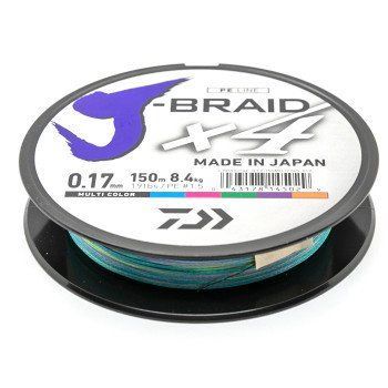 Шнур Daiwa J-Braid X4E 150m Multi Color 8.4kg 0.17mm #1.5 (12745-017) 12745-017 фото