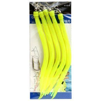 Морський монтаж Fladen Rubber Mac 5pcs size 9/0 Yellow (17-819-90) 17-819-90 фото