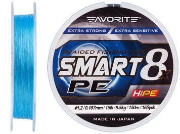 Шнур Favorite Smart PE 8x 150м (sky blue) #1.2/0.187mm 15lb/9.5kg 1693.10.74 фото