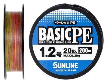 Шнур Sunline Basic PE 200m (Multi Color) #1.2/0.187mm 20lb/9.2kg 1658.11.73 фото