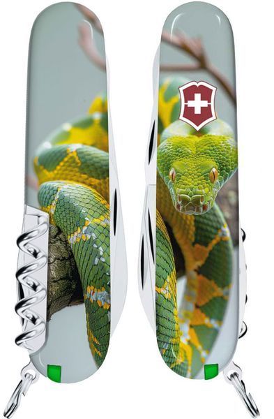 Нож Victorinox Swiss Army Climber Zodiac. Зеленая змея 61.92.85 фото