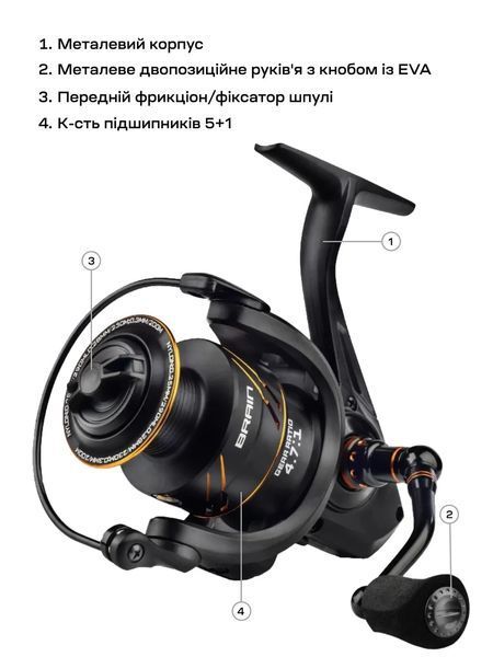 Катушка Brain Apex 20 3000 5+1BB 1858.42.51 фото