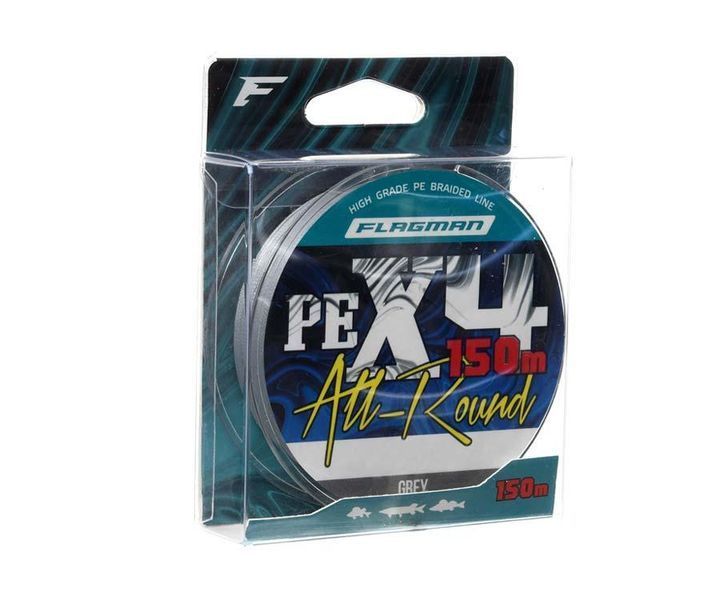 Шнур Flagman All-Round PE X-4 150м 0.10мм Grey X4A-010 фото