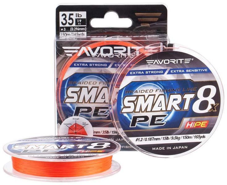 Шнур Favorite Smart PE 8x 150м (sky blue) #1.5/0.202mm 17lb/11.4kg 1693.10.75 фото