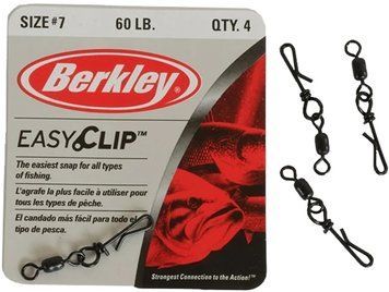 Вертлюжок с застежкой Berkley Mc Mahon Easy Clip Snaps/Swivels 5 sizes 80lb (4шт/уп) Black 2135.02.27 фото