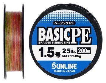 Шнур Sunline Basic PE 200m (Multi Color) #1.5/0.209mm 25lb/11kg 1658.11.74 фото