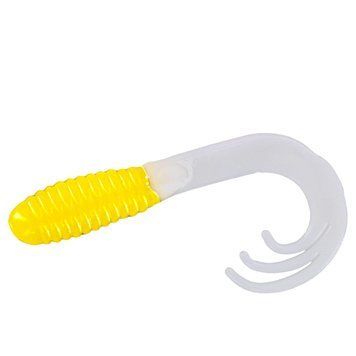 Силикон Big Bite Baits Triple Tip Grub 2" 10pc #Yellow/White (2317498) 2317498 фото