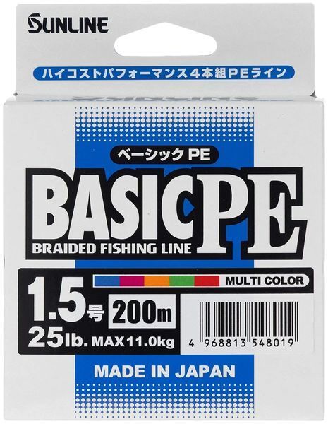 Шнур Sunline Basic PE 200m (Multi Color) #1.5/0.209mm 25lb/11kg 1658.11.74 фото