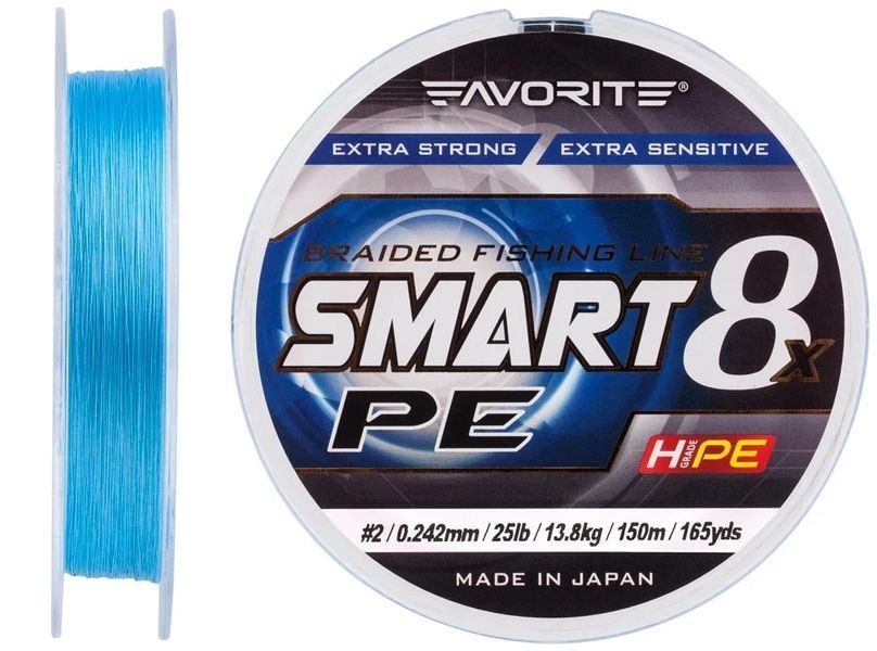 Шнур Favorite Smart PE 8x 150м (sky blue) #2/0.242mm 25lb/13.8kg 1693.10.76 фото